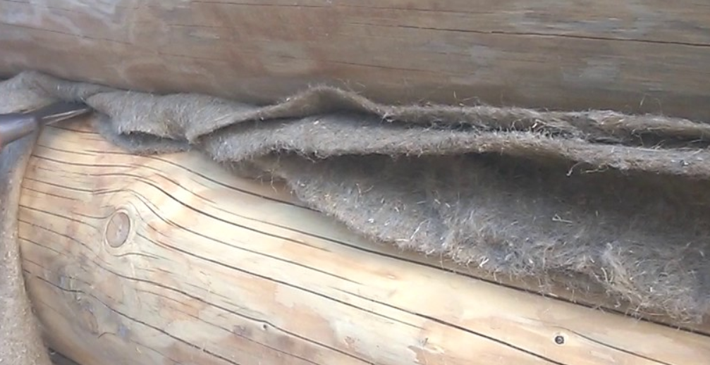 Конопатка льноватином Конопатка сруба льноватином