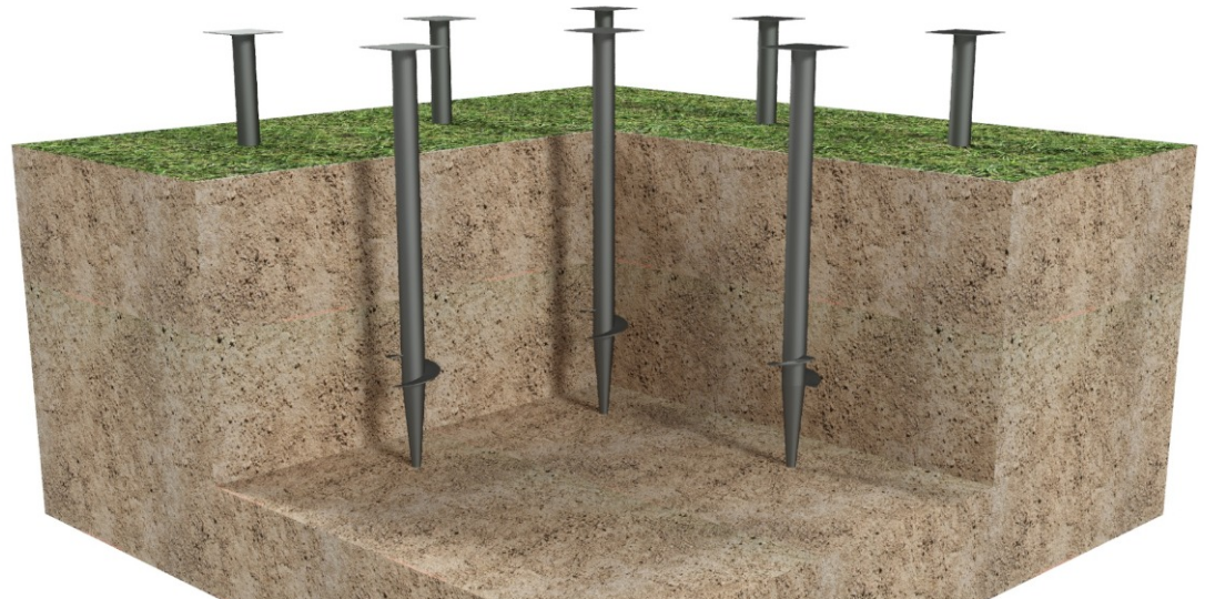 Свайно-винтовой фундамент